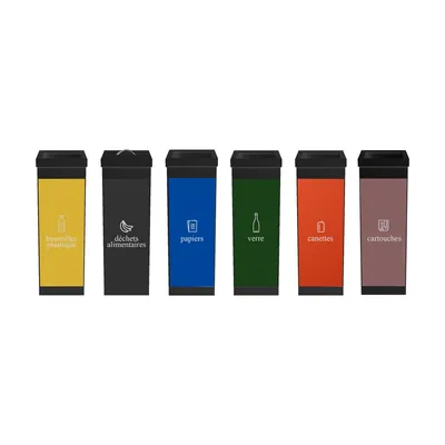 Corbeilles de tri sélectif noires